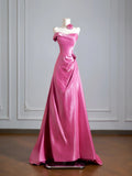Timeless A line Strapless With Ruched Pink Long Prom Dresses Inspiration Party Dress Prom Gowns HZ0311
