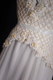 Retro A Line Scoop White Chiffon Long Prom Dresses Inspo 18th Birthday Outfits Formal Dress HZ0311