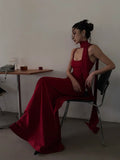 Unique Mermaid Spaghetti Strap Red With Scarf Long Prom Dresses Inspiration 18th Birthday Gowns Formal Evening Dress HZ0311