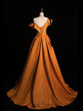 Chic Ball Gown One Shoulder Satin Sleeveless Senior Prom dresses High School Long Formal Dress HZ0311