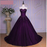 Cute Ball Gown Sweetheart Purple Tulle Sleeveless With Beaded Bodice Long Quinceanera Dresses Sweet 15 16 Birthday Outfit HZ0311