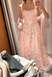 Gorgeous Prom Dress Light Pink Sweetheart Pleated Evening Dress Long Cocktail Outfits Gala Gown HZ0427