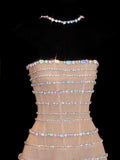 Sparkling Ball Gown Strapless Champagne With Silver Beaded Inspo Formal Party Gowns Long Prom Dresses HZ0311