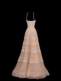 Sparkling Ball Gown Strapless Champagne With Silver Beaded Inspo Formal Party Gowns Long Prom Dresses HZ0311