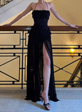 Sexy Prom Dress Black Halter Pleated Tulle Gala Gown Evening Dress Birthday Party Outfits HZ0427