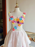 Colorful Homecoming Dress Crew Neck Pleated Floral Short Prom Dress Back to School Outfits Graduation Dress HZ0427