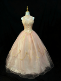 Elegant Ball Gown Crew Neck Tulle Applique Quinceanera Dress Evening Dress 18th Birthday Prom Gown HZ0427