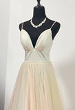 Stunning Prom Dress Spaghetti Straps Pleated Tulle Formal Gown Evening Dress Gala Dress HZ0427