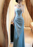 Chic Prom Dress Strapless Sheath Formal Gala Gown Evening Dress Birthday Party Dress HZ0427
