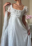 90s Retro Prom Dress Square Neck Imperial Dress Formal Gala Gown Evening Dress Party Outfits HZ0427