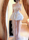New Arrival Prom Dress Strapless Tulle Gala Gown Evening Dress 18th Birthday Party Outfits HZ0427