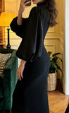 Elegant Prom Dress Black High Collar Sheath Gala Gown Evening Dress Formal Outfits HZ0427