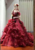Gorgeous Ball Gown Off Shoulder Ruffle Quinceanera Dress Evening Dress 18th Birthday Prom Gown HZ0427