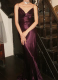 Beauty Prom Dress Satin Spaghetti Straps Gala Gown Fomal Evening Dress Graduation Dress HZ0427