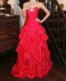 Stunning Prom Dress Red Sweetheart Pleated Gala Gown Fomal Evening Dress Graduation Dress HZ0427