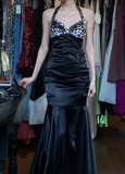 Fashion Prom Dress leopard Print Halter Pleated Mermaid Gala Gown Fomal Evening Dress Graduation Dress HZ0427