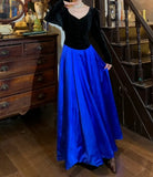 90s Retro Prom Dress A Line V-neck Pleated Gala Gown Evening Dress Formal Dress HZ0427