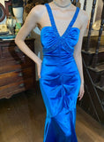 Stunning Prom Dress Royal Blue V-neck Pleated Mermaid Gala Gown Formal Evening Dress 18th Birthday Party Dress HZ0427