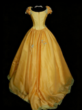 Cute Ball Gown Yellow Sweet 16 Dresses Quinceanera Dress With 3D Flowers Long 15 Vestidos De Fiesta HZ0311