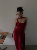 Unique Mermaid Spaghetti Strap Red With Scarf Long Prom Dresses Inspiration 18th Birthday Gowns Formal Evening Dress HZ0311
