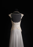 Retro A Line Scoop White Chiffon Long Prom Dresses Inspo 18th Birthday Outfits Formal Dress HZ0311