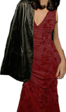 Classy Mermaid Burgundy V Neck Lace Prom Dress Aesthetic For Teens Formal Dresses Party Outfits Prom Gown HZ0311