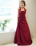 Vintage Mermaid Halter Burgundy Satin Sleeveless Long Prom Dresses Party Dress 21st Birthday Outfits Graduation Dress HZ0311