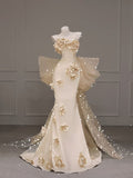 Modest Mermaid Sweetheart Champagne Prom Dresses Inspo For Teens Formal Dress Party Outfits Prom Gowns HZ0311