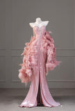 Classy Mermaid Sweetheart Pink Sequin Split Prom Dresses Inspo For Teens Formal Dress Party Outfits Prom Gowns HZ0311