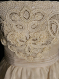 Vintage 70s Ball Gown Strapless Champagne With Appliques Lace Wedding Dress Fairytale Bridal Dresses HZ0311