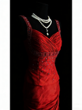 Classy Mermaid Sweetheart Red Satin Long Senior Prom dresses High School Formal Dresses HZ0311