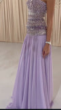 Classy A line Strapless Lilac Chiffon Prom Dresses Inspo For Teens Formal Dress Party Outfits Prom Gowns HZ0311