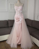 Classy Mermaid Sweetheart Blush Pink Slit Prom Dresses Inspo For Teens Formal Dress Party Outfits Prom Gowns HZ0311