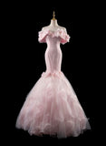 Classy Mermaid Off The Shoulder Pink Prom Dresses Inspo For Teens Formal Dress Party Outfits Prom Gowns HZ0311