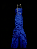 Modest Night Aesthetic Mermaid Strapless Royal Blue College Formal Outfit Long Prom Graduation Dresses For Teens HZ0311