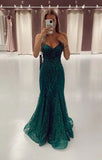 Green Long Mermaid Prom Dresses Formal Evening Gowns HZ0311