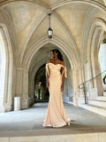 Sexy Mermaid Off-The-Shoulder Long Train Champagne Prom Dress Inspo Prom Gown HZ0311