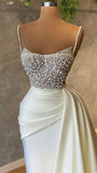 Ivory prom dress with pearl Prom Dresses Formal Evening Dresses HZ0311