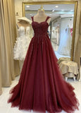 Unique Ball Gown Sweetheart Burgundy Tulle With Silver Beads Long Prom Dresses Formal Gown Inspo Evening Outfit HZ0311