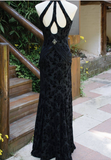 Vintage 50s Mermaid V Neck White Velvet Lace Prom Dresses Inspiration Long Party Retro Evening Dress 20th Birthday Outfits HZ0311