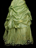 Vintage Night Aesthetic Ball Gown Strapless Sage Green 90s 80s College Formal Outfit Long Prom Graduation Dresses For Teens HZ0311