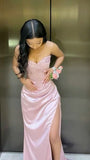 Modest Mermaid Sweetheart Pink Split Prom Dresses Inspo For Teens Formal Dress Party Outfits Prom Gowns HZ0311
