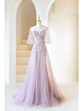 Fairtale Ball Gown Sweetheart Lilac Tulle Long Slit Prom Dresses Impress 19th Birthday Outfits Prom Gown HZ0311