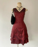 Vintage V Neck A-Line Short Party Dress Elegant Cocktail Dress, HZ0427