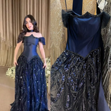 Customized Special Occasion Dress Long Sequins Prom Dresses Luxury Dress Sharon Happy Evening Dresses HZ0311