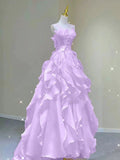 Pink princess evening dress, fairy party dress, girl¡¯s birthday flower dress, Sweet 16 Prom Dresses HZ0311