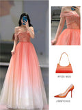 Classy Prom Dresses Inspiration A line Off The Shoulder Coral Pink Tulle Semi Formal Dance Grad Prom Dresses For Teens High Schools HZ0311