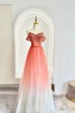 Classy Prom Dresses Inspiration A line Off The Shoulder Coral Pink Tulle Semi Formal Dance Grad Prom Dresses For Teens High Schools HZ0311