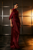 Classy Prom Dresses Inspiration A line High Neck Wine Red Burgundy Satin Long Semi Formal Dance Grad Prom Dress For Teens High Schools HZ0311