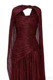 Elegant A line V Neck Navy Blue Tulle With Cape Long Formal Fancy Evening Dress Dinner Outfits Classy Party Gowns HZ0311